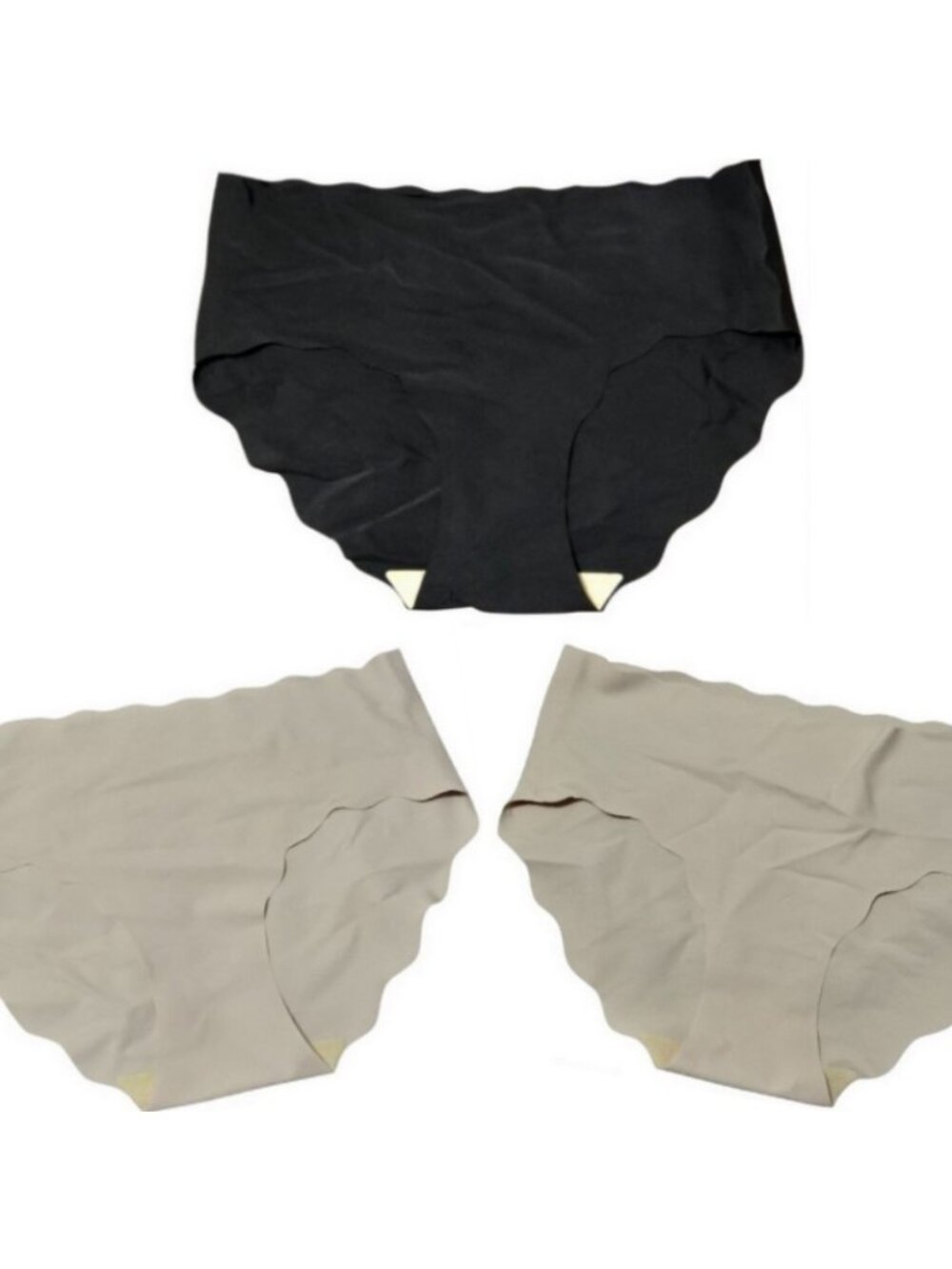 3pc Women's Seamless Panties Set Laser Cut No Show Briefs Stretch Underwear L